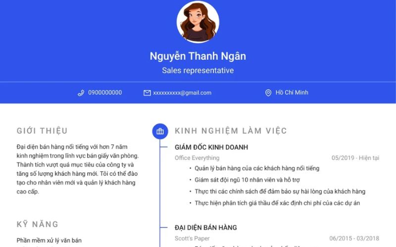 Cấu trúc rõ ràng giúp nhà tuyển dụng dễ nắm được thông tin của ứng viên