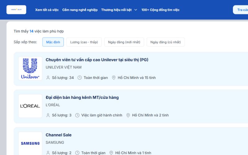 Vieclam.ai.vn kết nối ứng viên sale online với doanh nghiệp uy tín trên toàn quốc