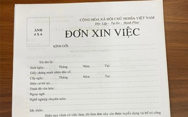 Đơn xin việc không thuộc nhóm giấy tờ bắt buộc chứng thực