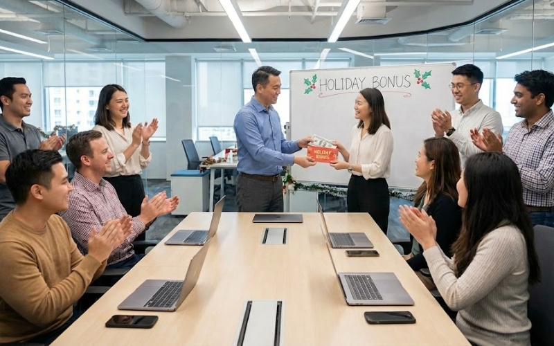 Holiday bonus là thưởng lễ tết mang tính động viên