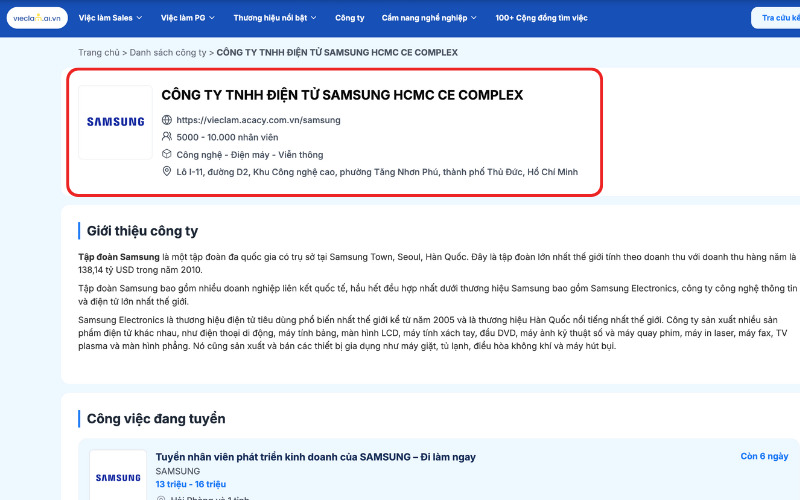 Ghi thông tin công ty và địa điểm rõ ràng minh bạch